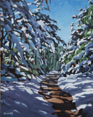 Spring Trail, <span class='en'>oil on canvas,</span> <span class='fr'>huile sur toile,</span> 20<span class='en'>in</span><span class='fr'>po</span> x 16<span class='en'>in</span><span class='fr'>po</span> (<span class='en'>SOLD</span><span class='fr'>VENDU</span>)