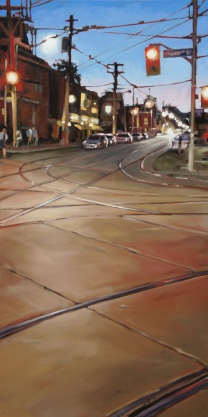 Dundas and McCaul, <span class='en'>oil on canvas,</span> <span class='fr'>huile sur toile,</span> 36<span class='en'>in</span><span class='fr'>po</span> x 18<span class='en'>in</span><span class='fr'>po</span> (<span class='en'>SOLD</span><span class='fr'>VENDU</span>)