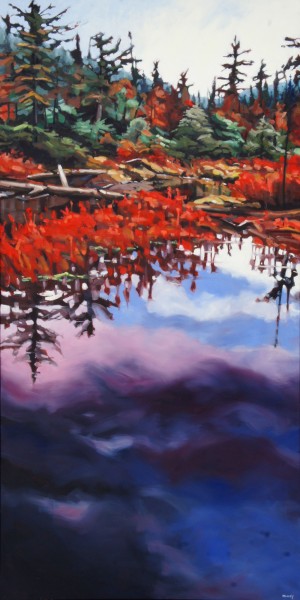 Bradley Pond, <span class='en'>oil on canvas,</span> <span class='fr'>huile sur toile,</span> 60<span class='en'>in</span><span class='fr'>po</span> x 30<span class='en'>in</span><span class='fr'>po</span> (<span class='en'>SOLD</span><span class='fr'>VENDU</span>)