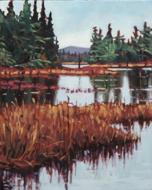 Heron Marsh, <span class='en'>oil on canvas,</span> <span class='fr'>huile sur toile,</span> 20<span class='en'>in</span><span class='fr'>po</span> x 16<span class='en'>in</span><span class='fr'>po</span> (<span class='en'>SOLD</span><span class='fr'>VENDU</span>)