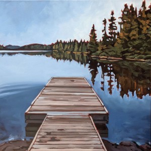 Dock View, <span class='en'>oil on canvas,</span> <span class='fr'>huile sur toile,</span> 18<span class='en'>in</span><span class='fr'>po</span> x 18<span class='en'>in</span><span class='fr'>po</span> (<span class='en'>SOLD</span><span class='fr'>VENDU</span>)