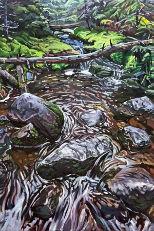 Natural Bridge, <span class='en'>oil on canvas,</span> <span class='fr'>huile sur toile,</span> 60<span class='en'>in</span><span class='fr'>po</span> x 40<span class='en'>in</span><span class='fr'>po</span> (<span class='en'>AVAILABLE</span><span class='fr'>DISPONIBLE</span>)